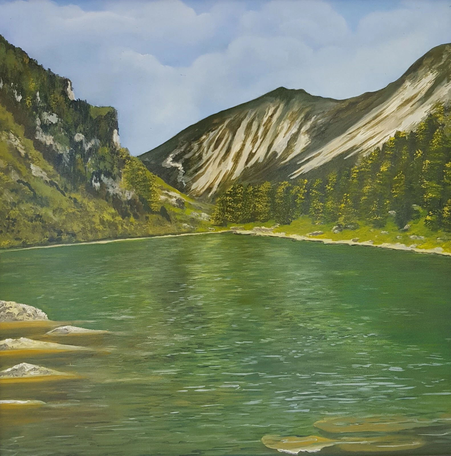 Soinsee bei Bayrischzell – handgemaltes Ölbild von Antje Schubert