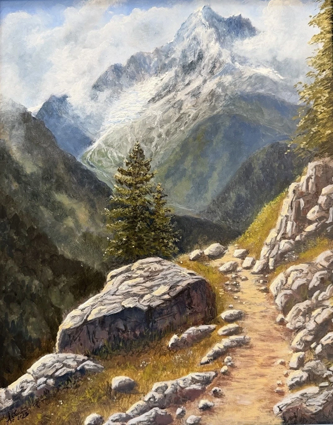 Bergwanderung – handgemaltes Ölbild von Antje Schubert